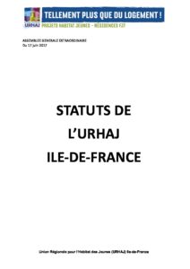 STATUTS URHAJ Ile-de-France -- AGE du 17 juin 2017